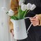 Rustic White Metal Flower Pitcher Vase Farmhouse Jug with Handle